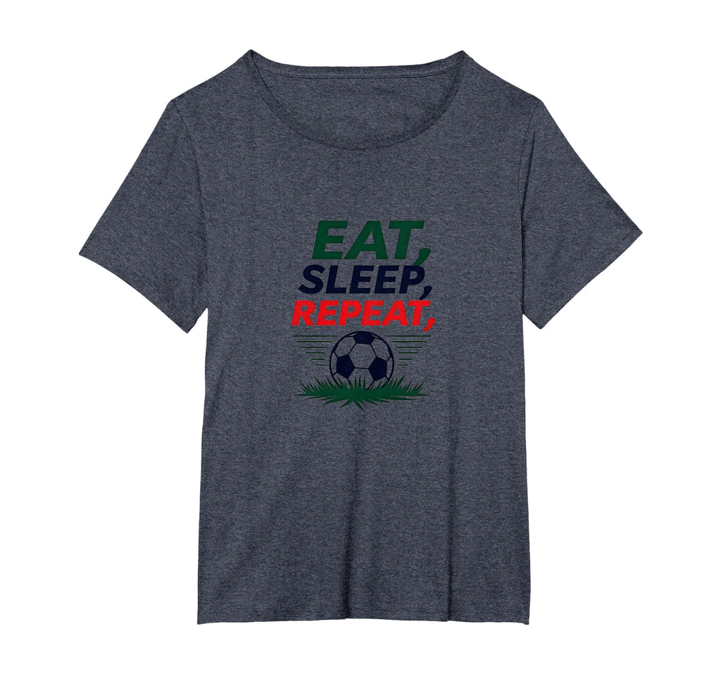 Eat Sleep Soccer Repeat Funny Sports T-Shirt - Trendy Graphic for Adults