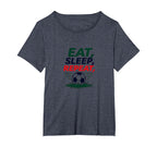 Eat Sleep Soccer Repeat Funny Sports T-Shirt - Trendy Graphic for Adults