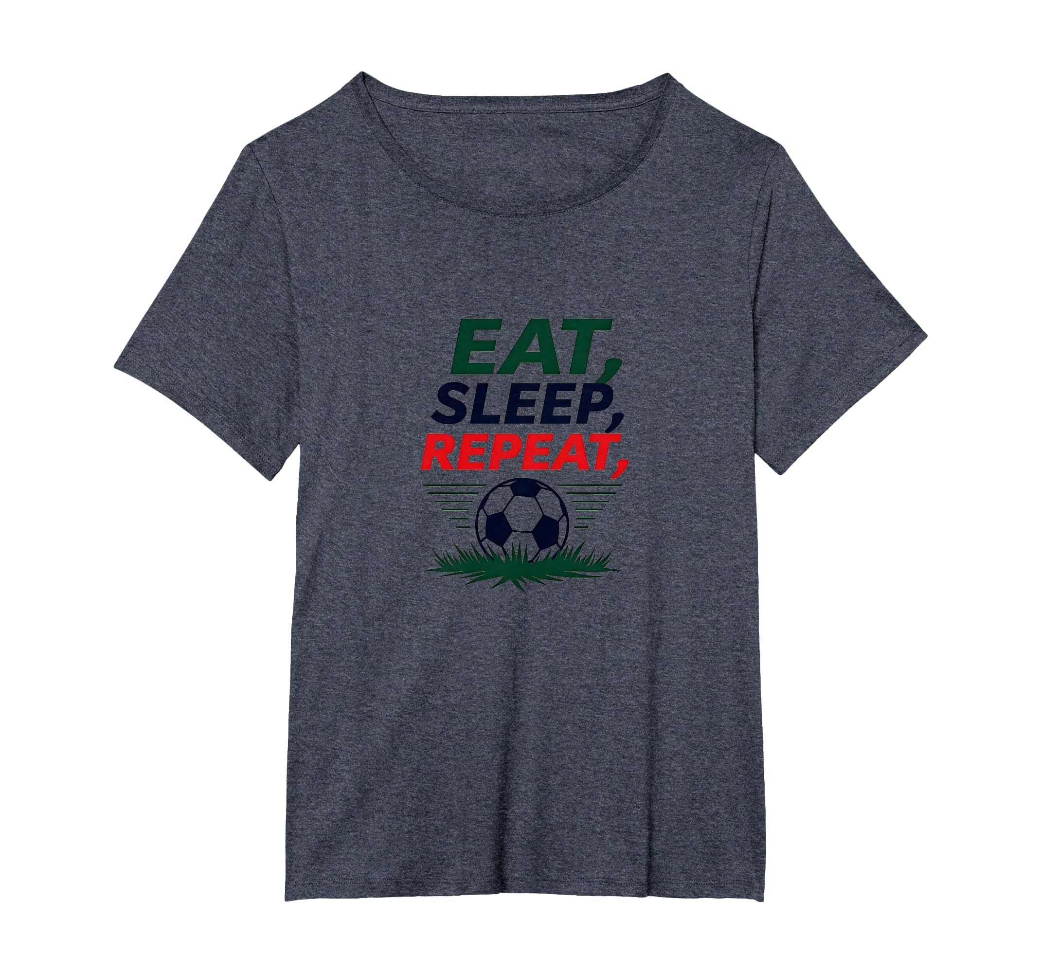 Eat Sleep Soccer Repeat Funny Sports T-Shirt - Trendy Graphic for Adults