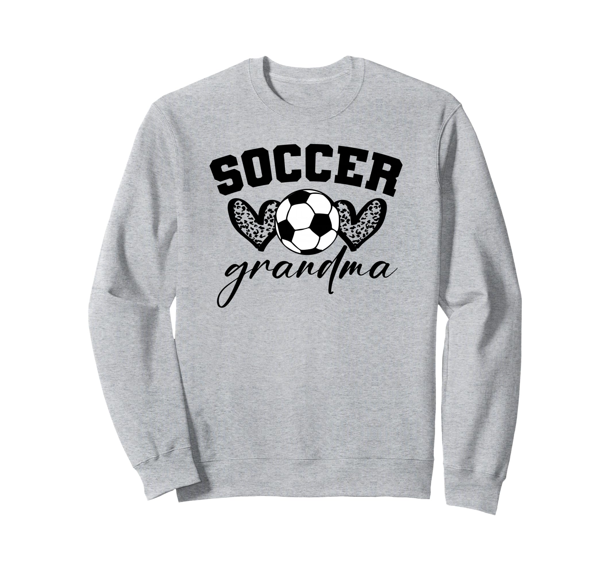 Soccer Grandma Leopard Hearts Sweatshirt - Minimalist Print for Adults