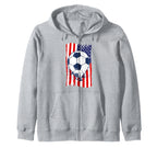 American Flag Distressed Soccer Artwork Hoodie - Novelty Apparel Unisex