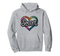 Soccer Watercolor Leopard Heart Hoodie - Fun Novelty Design for Adults