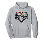 Soccer Watercolor Leopard Heart Hoodie - Fun Novelty Design for Adults