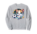 Soccer Player Cat Kitten Kicking Sweatshirt - Fun Novelty Design Unisex