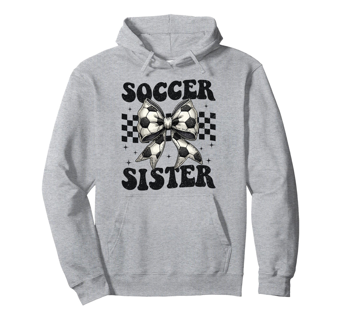 Soccer Sister Funny Coquette Bow Hoodie - Fun Novelty Design for Adults