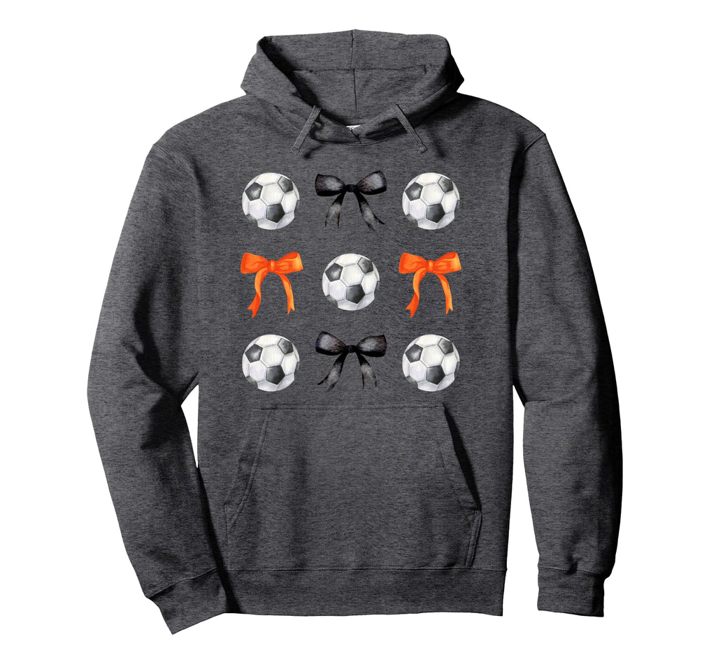 Basketballs Bows Soccer Player Black Hoodie - Unique Graphic for Adults
