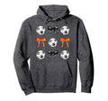 Basketballs Bows Soccer Player Black Hoodie - Unique Graphic for Adults