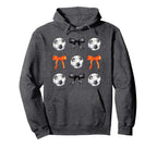 Basketballs Bows Soccer Player Black Hoodie - Unique Graphic for Adults