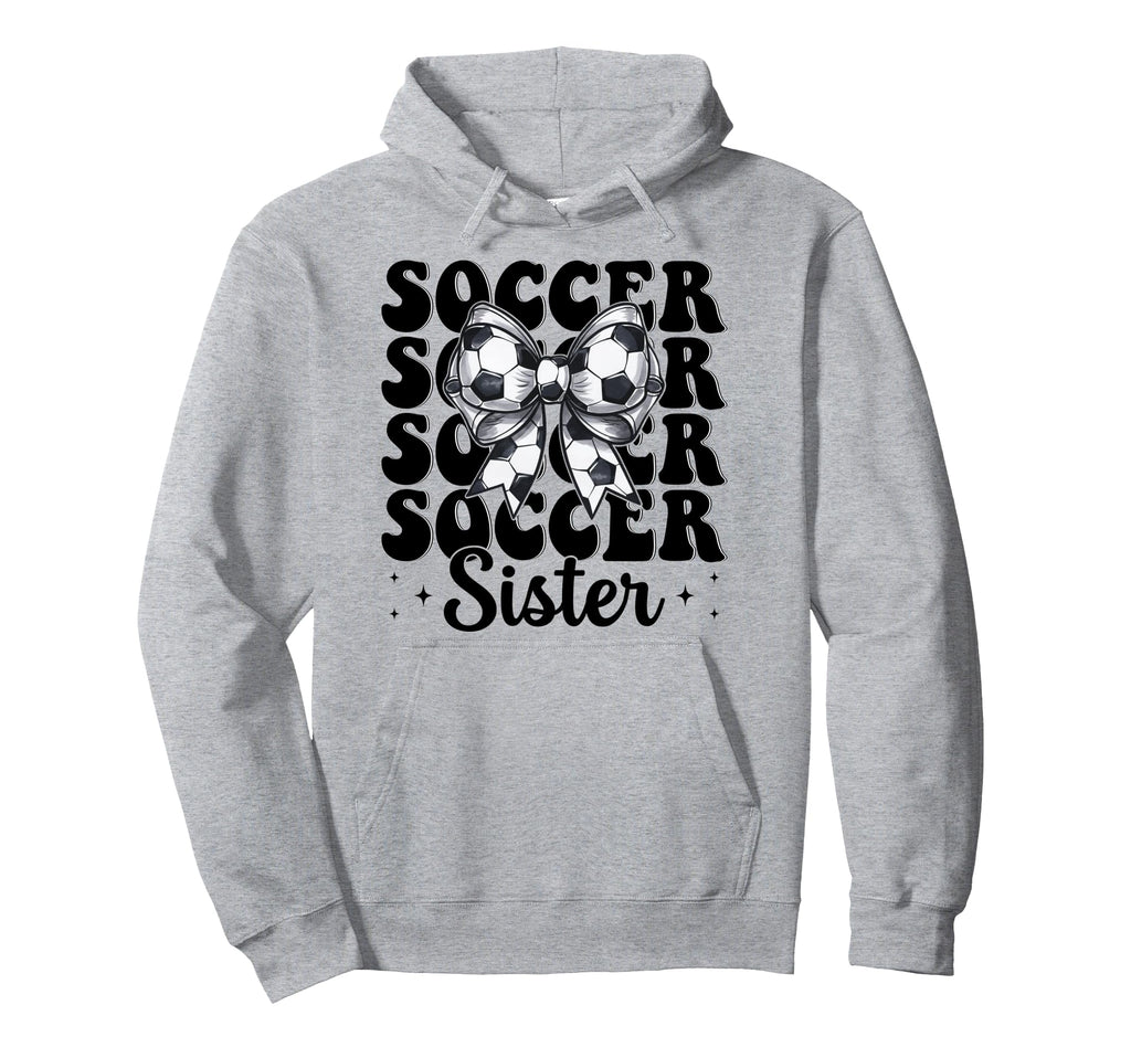 Soccer Sister Soccer Coquette Bow Hoodie - Streetwear Style Men Women