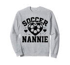 Soccer Nannie Heart Nannie Soccer Sweatshirt - Streetwear Style Men Women