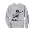 Female Soccer Player Powerful Kicking Sweatshirt - Trendy Graphic Unisex