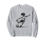 Female Soccer Player Powerful Kicking Sweatshirt - Trendy Graphic Unisex
