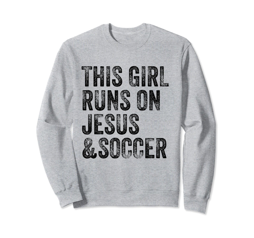 This Runs Jesus And Soccer Christian Sweatshirt - Graphic Print Unisex