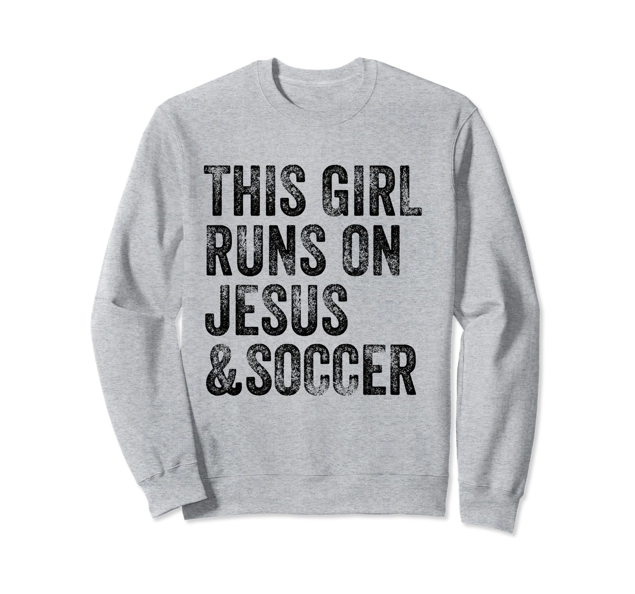 This Runs Jesus And Soccer Christian Sweatshirt - Graphic Print Unisex