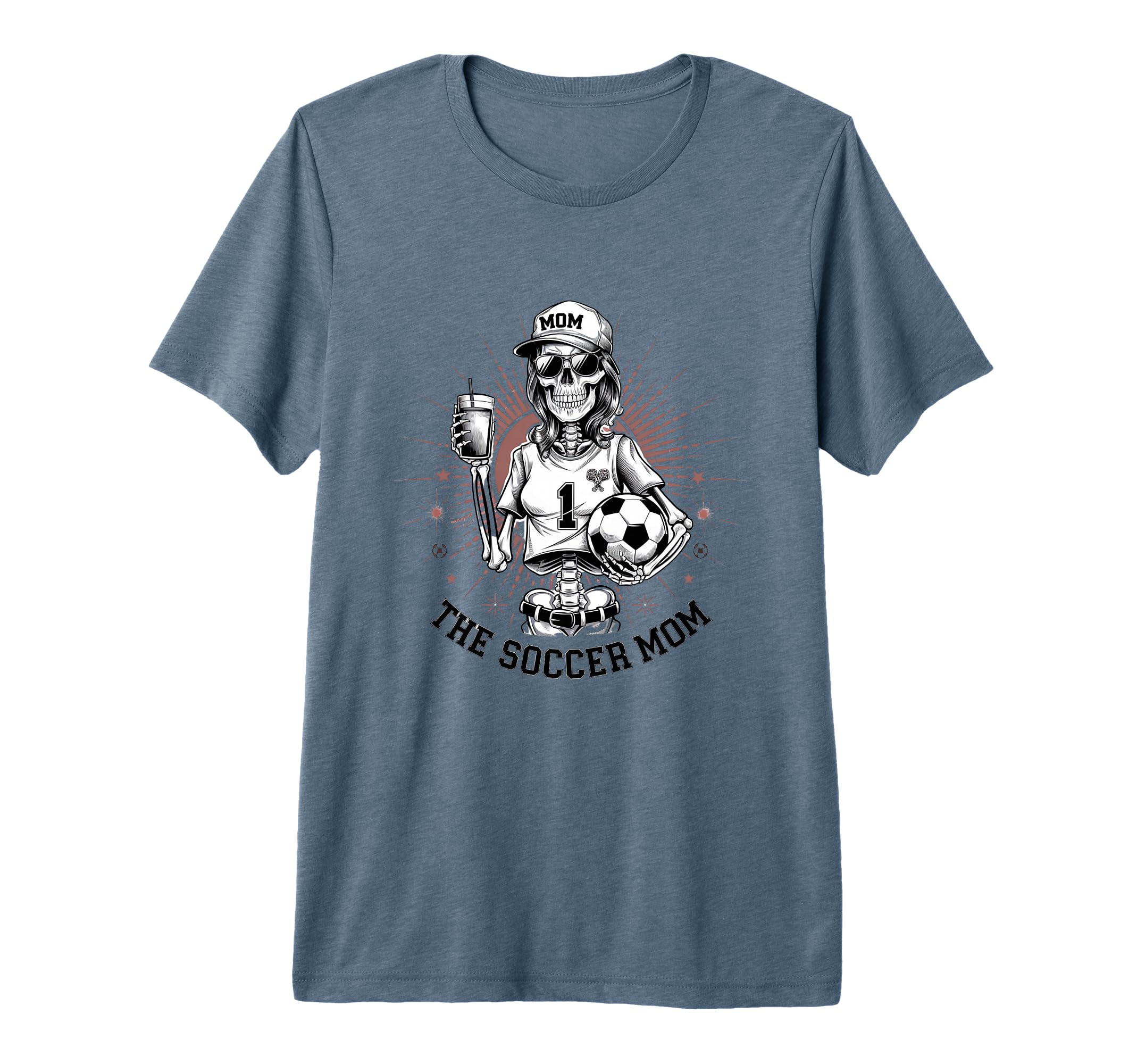 Soccer Mom Skeletton Halloween Soccer T-Shirt - Graphic Print Men Women