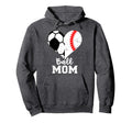 Ball Mom Heart Funny Baseball Soccer Hoodie - Fun Novelty Design Men Women