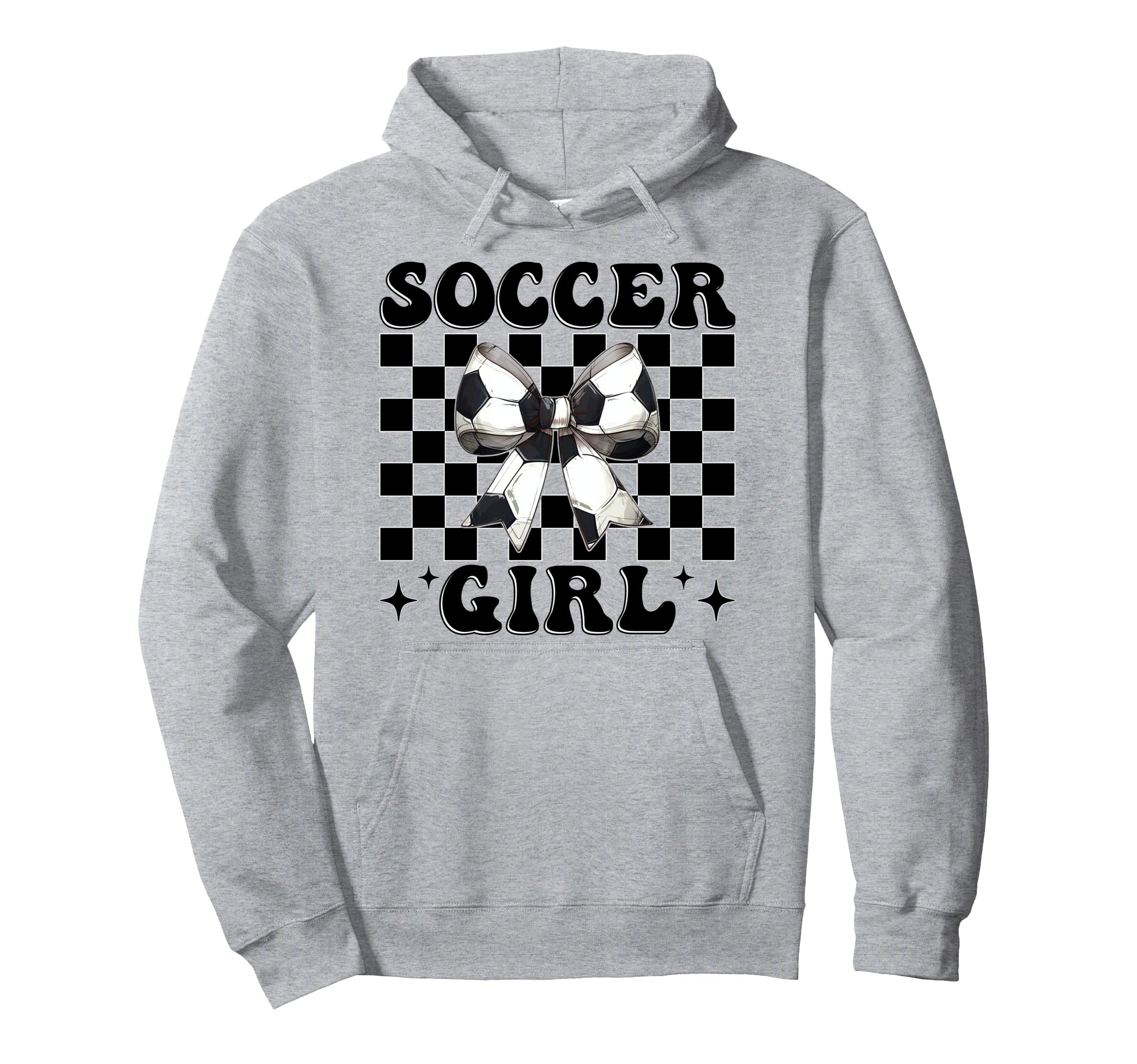 Womens Coquette Bow Ribbon Soccer Hoodie - Trendy Graphic for Adults