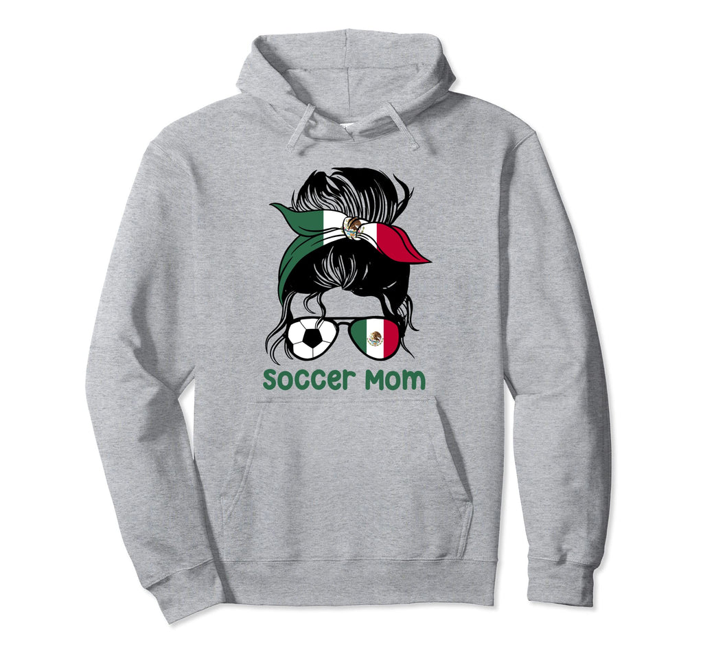 Soccer Mom Mexico Messy Bun Mothers Day Hoodie - Unique Graphic Men Women