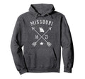 Missouri Home State Map Distressed Hoodie - Fun Novelty Design Men Women