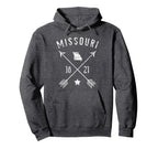 Missouri Home State Map Distressed Hoodie - Fun Novelty Design Men Women