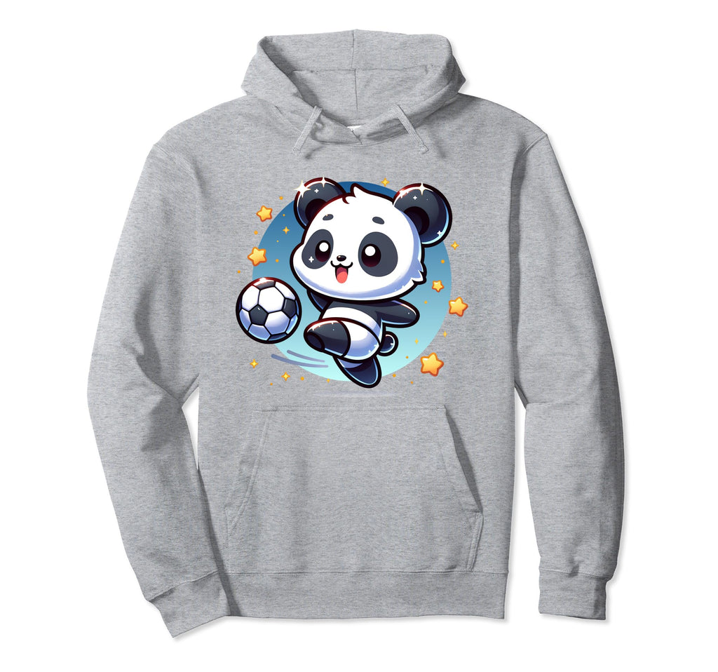 Soccer Player Panda Kicking Soccer Ball Hoodie - Graphic Print Unisex