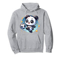 Soccer Player Panda Kicking Soccer Ball Hoodie - Graphic Print Unisex