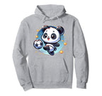 Soccer Player Panda Kicking Soccer Ball Hoodie - Graphic Print Unisex