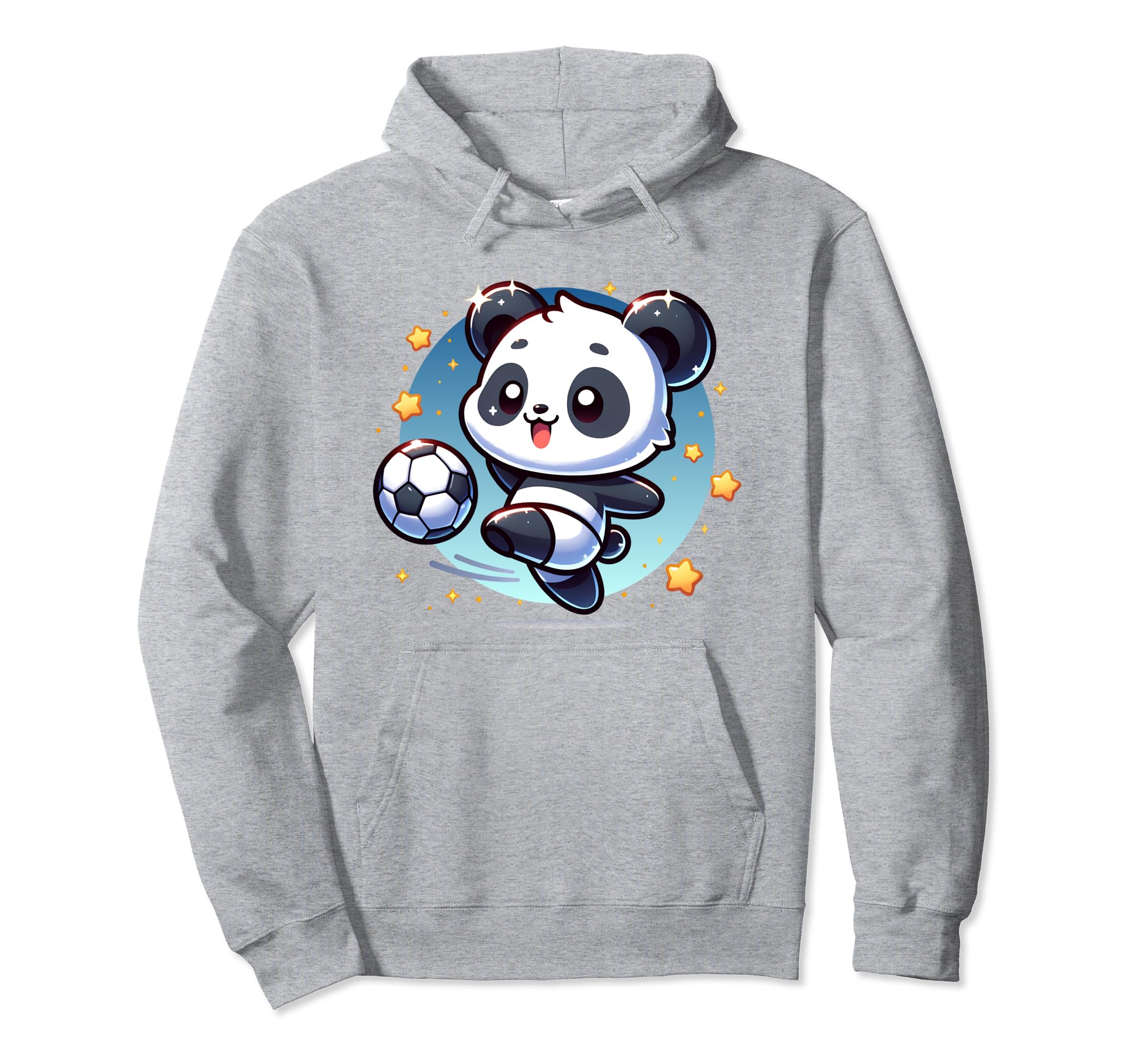 Soccer Player Panda Kicking Soccer Ball Hoodie - Graphic Print Unisex
