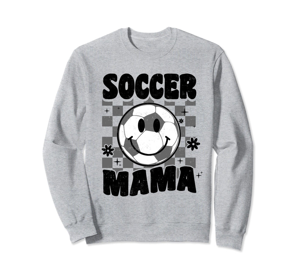 Soccer Mama Checkered Groovy Soccer Sweatshirt - Custom Art Print Unisex