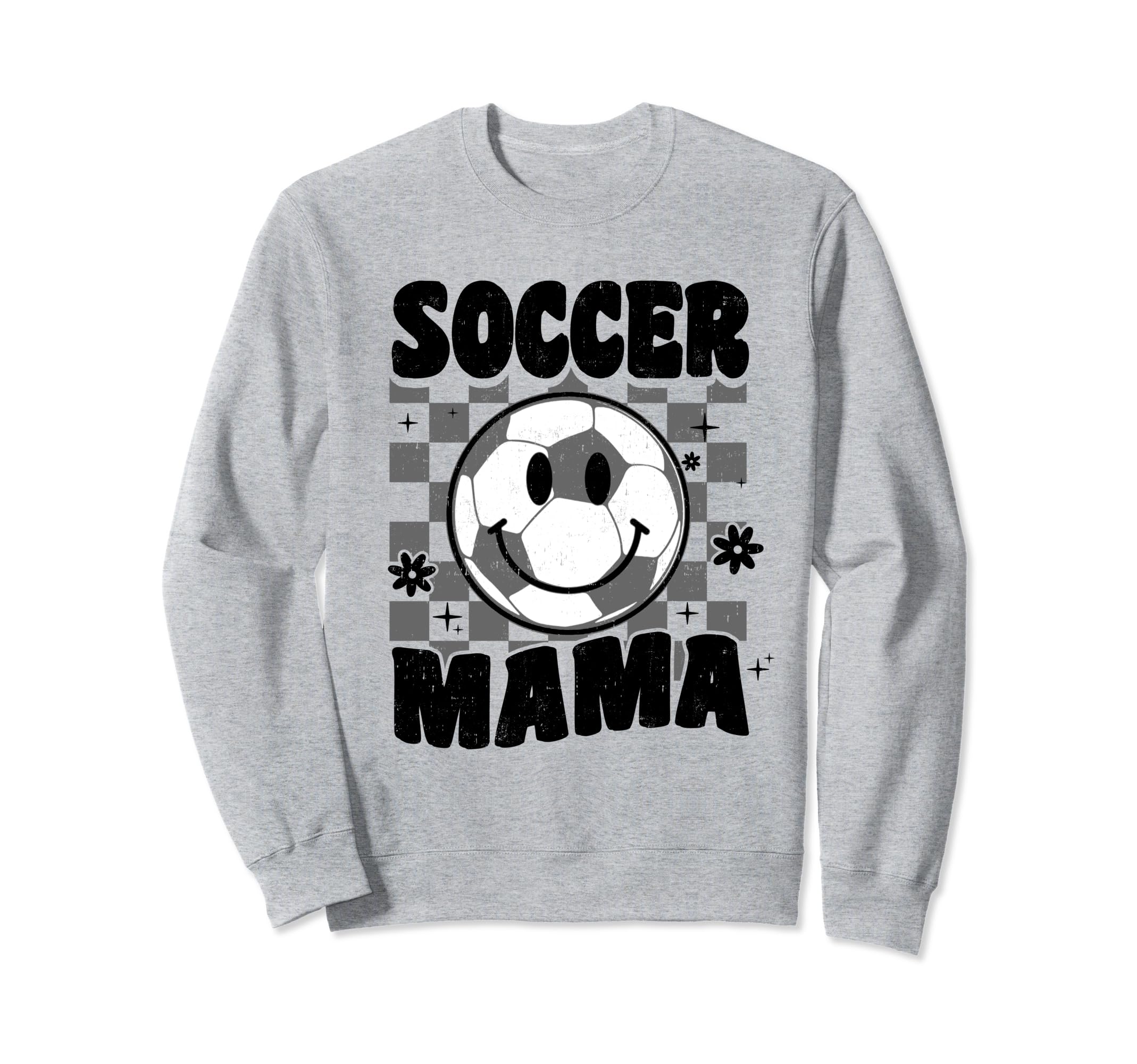 Soccer Mama Checkered Groovy Soccer Sweatshirt - Custom Art Print Unisex