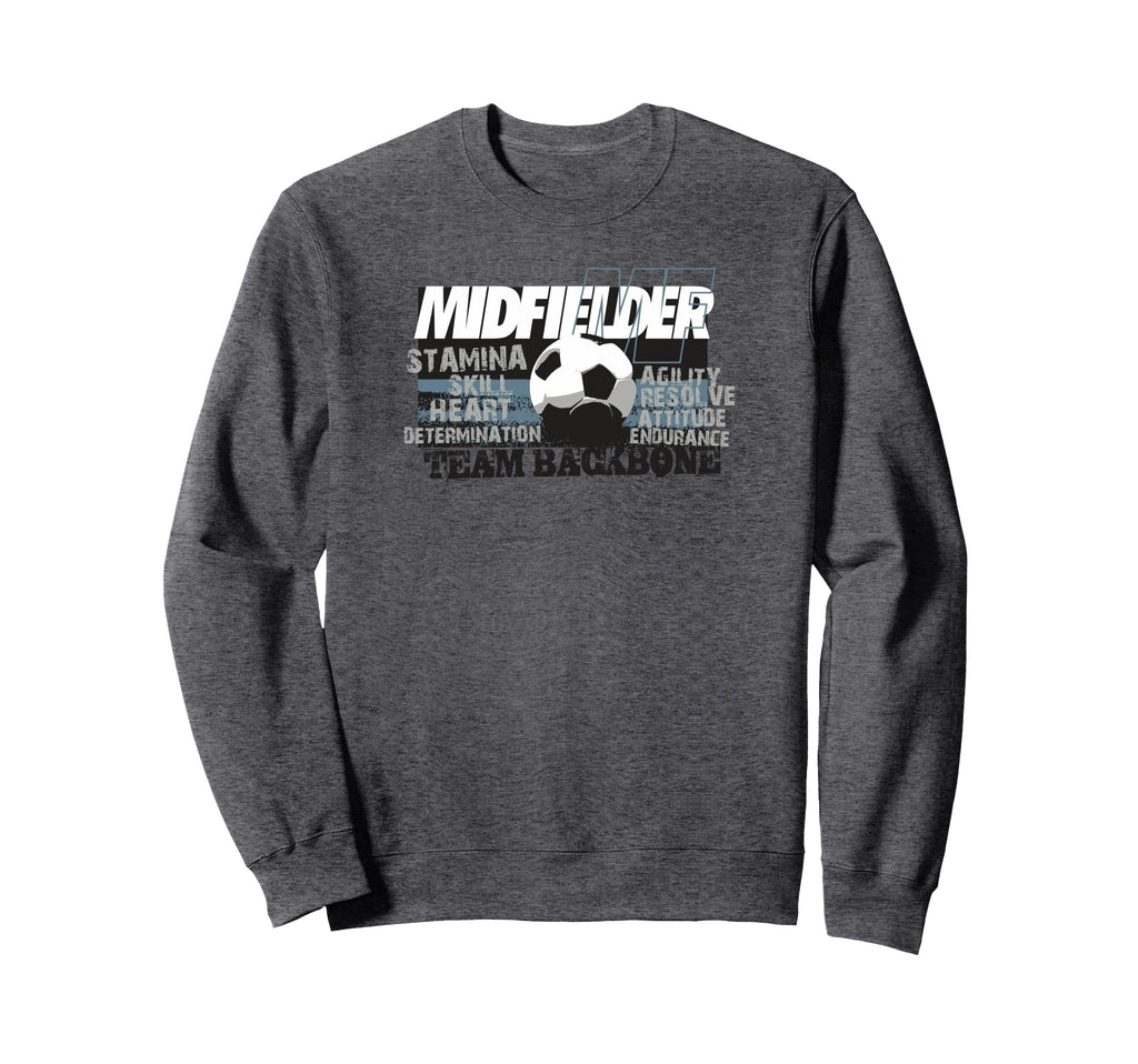 Soccer Midfielder Team Backbone Sweatshirt - Fun Novelty Design Unisex