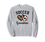 Soccer Grandma Leopard Heart Sweatshirt - Fun Novelty Design Men Women