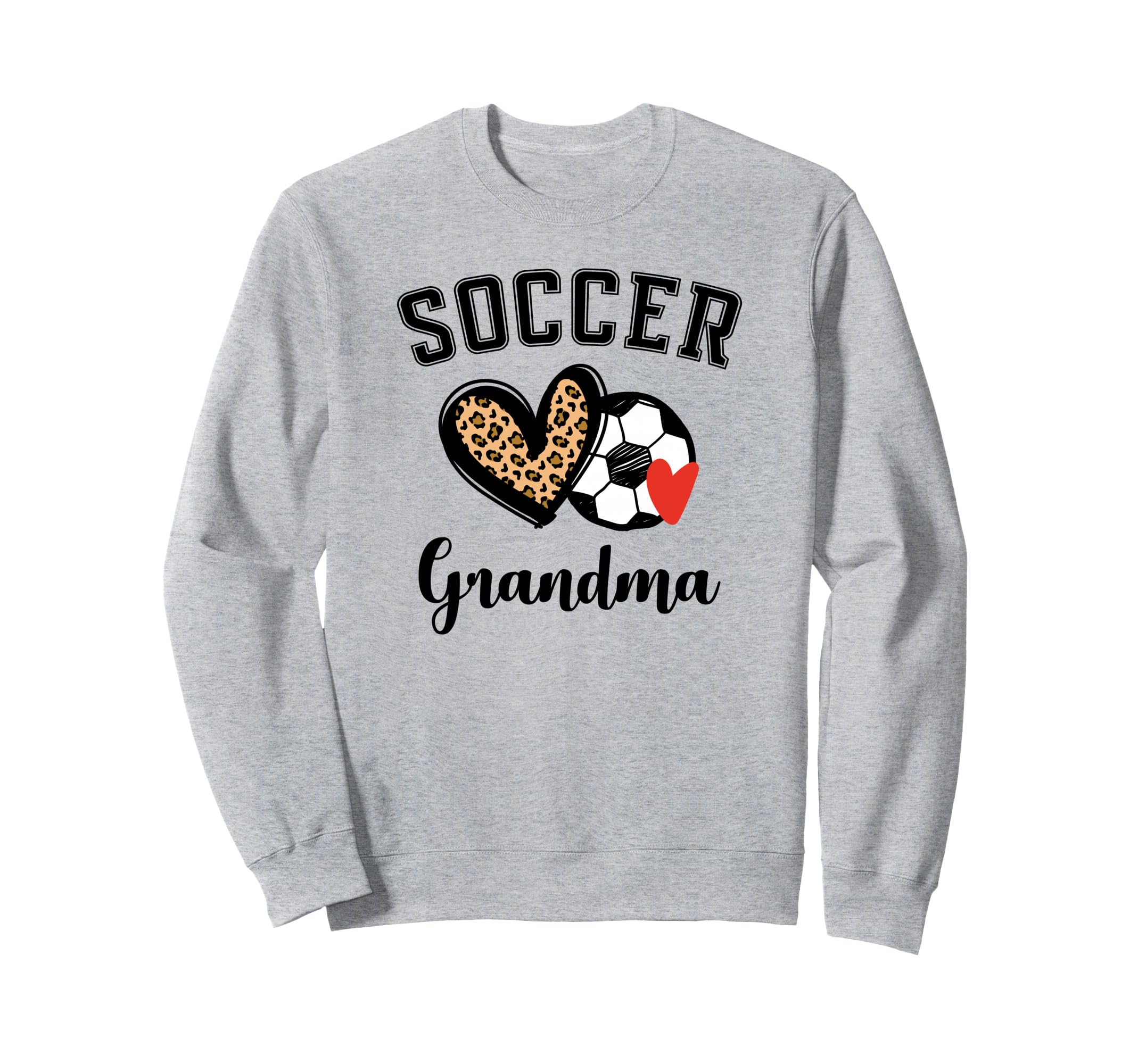Soccer Grandma Leopard Heart Sweatshirt - Fun Novelty Design Men Women