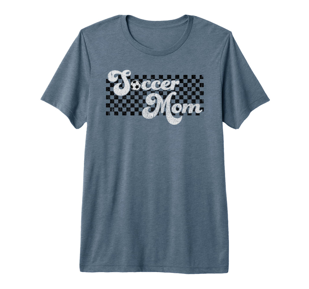 Soccer Mom Soccer Mama Checkered Mothers T-Shirt - Trendy Graphic Unisex
