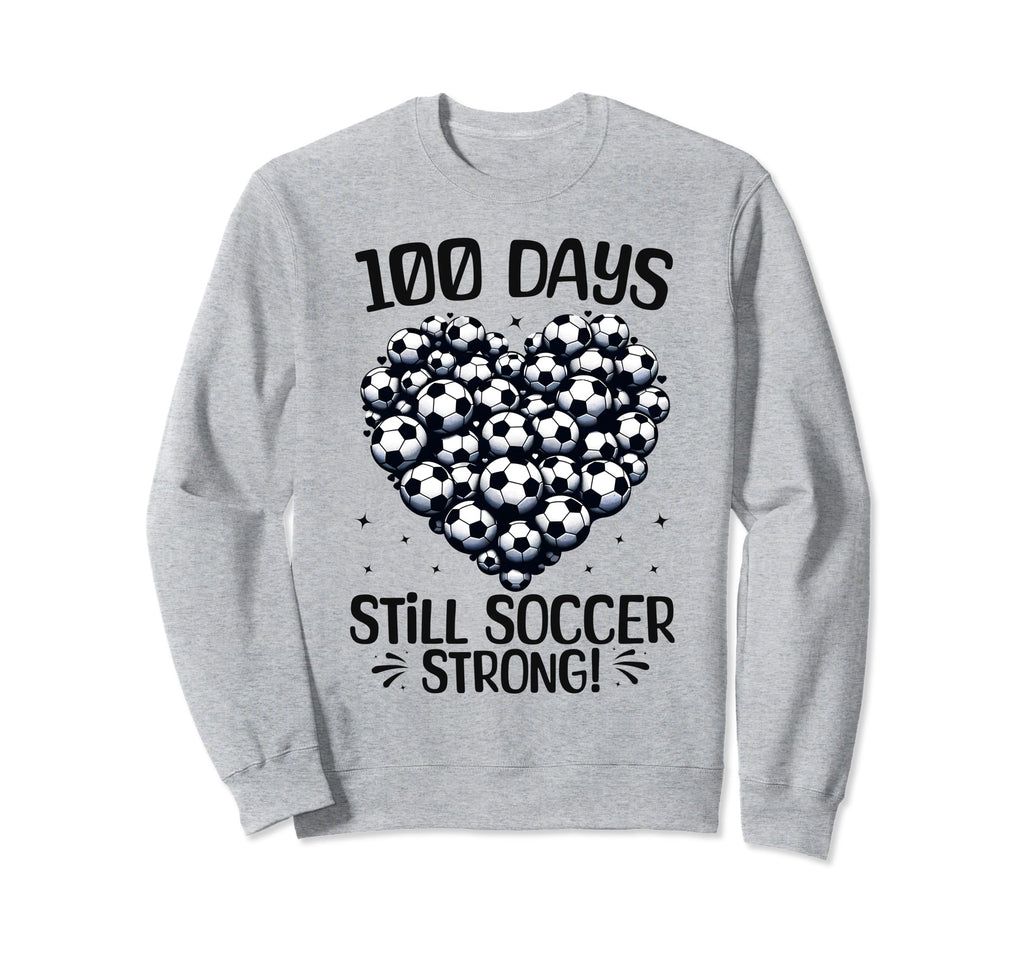 100 Days School Soccer Heart Love Sweatshirt - Custom Art Print Unisex