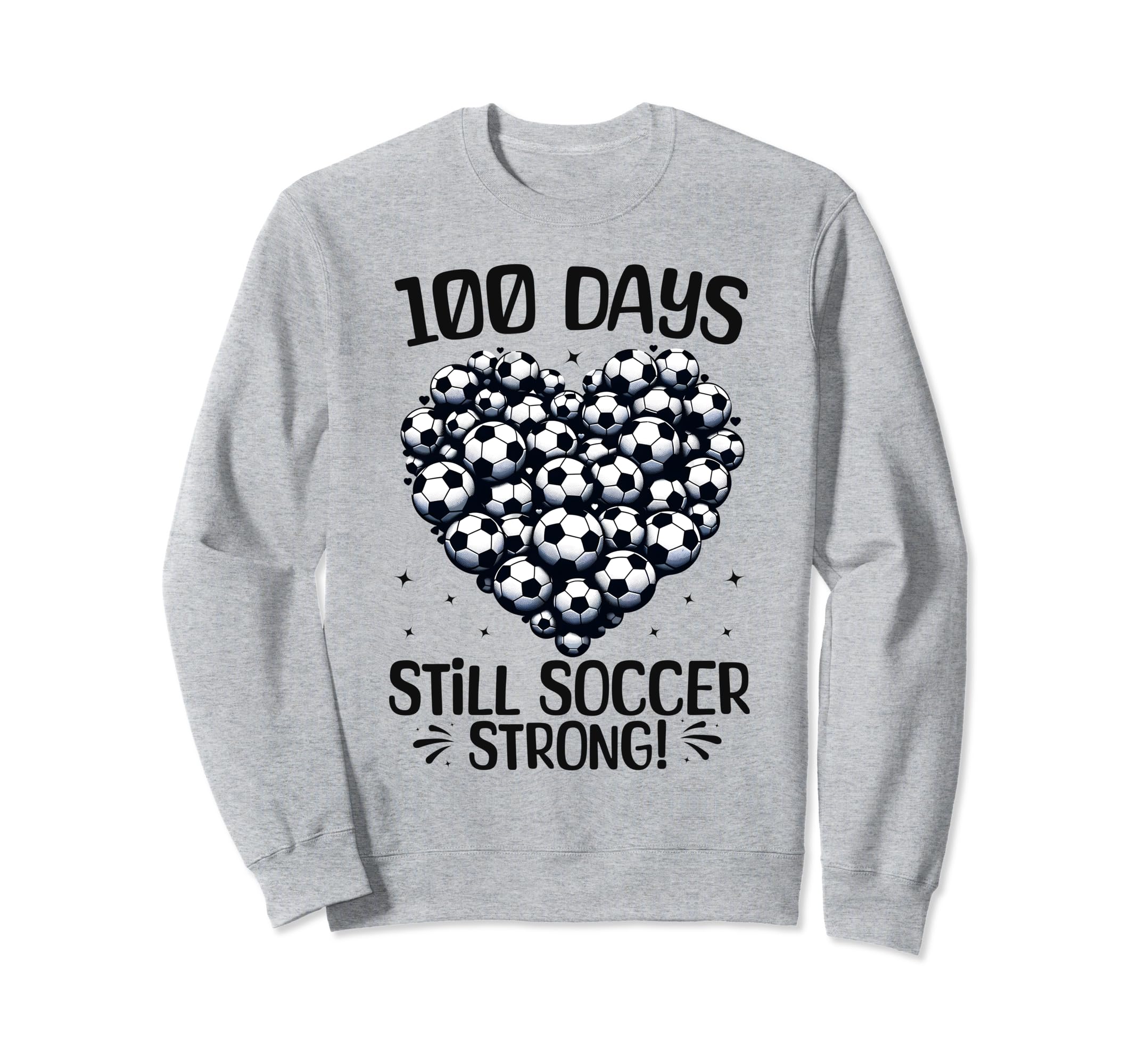 100 Days School Soccer Heart Love Sweatshirt - Custom Art Print Unisex