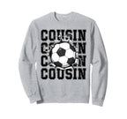 Soccer Cousin Cracked Wall Family Sweatshirt - Novelty Apparel Unisex