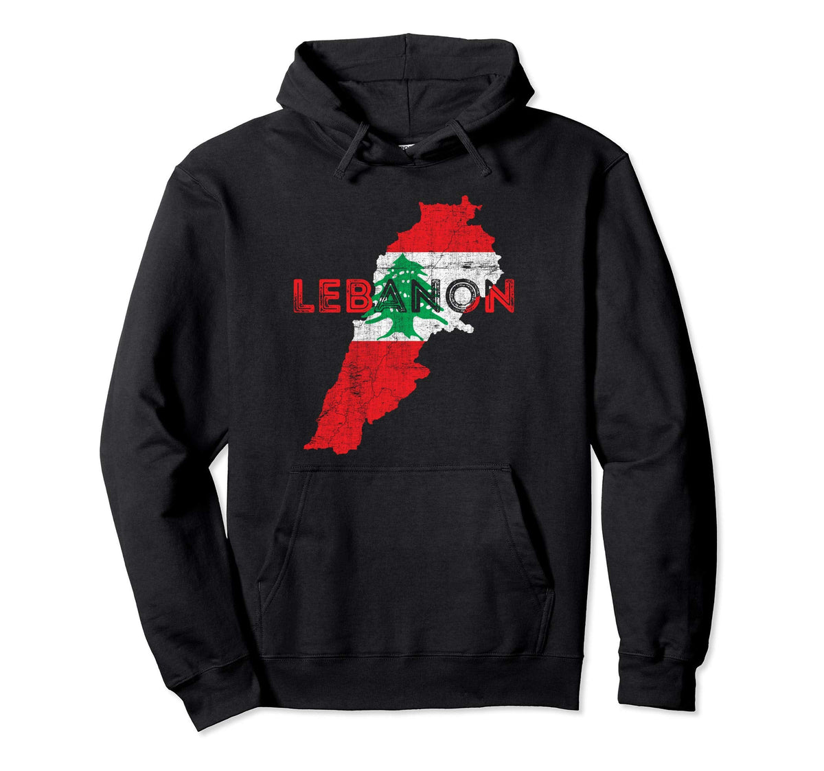 Lebanese Map And Flag Souvenir Hoodie - Novelty Apparel for Adults