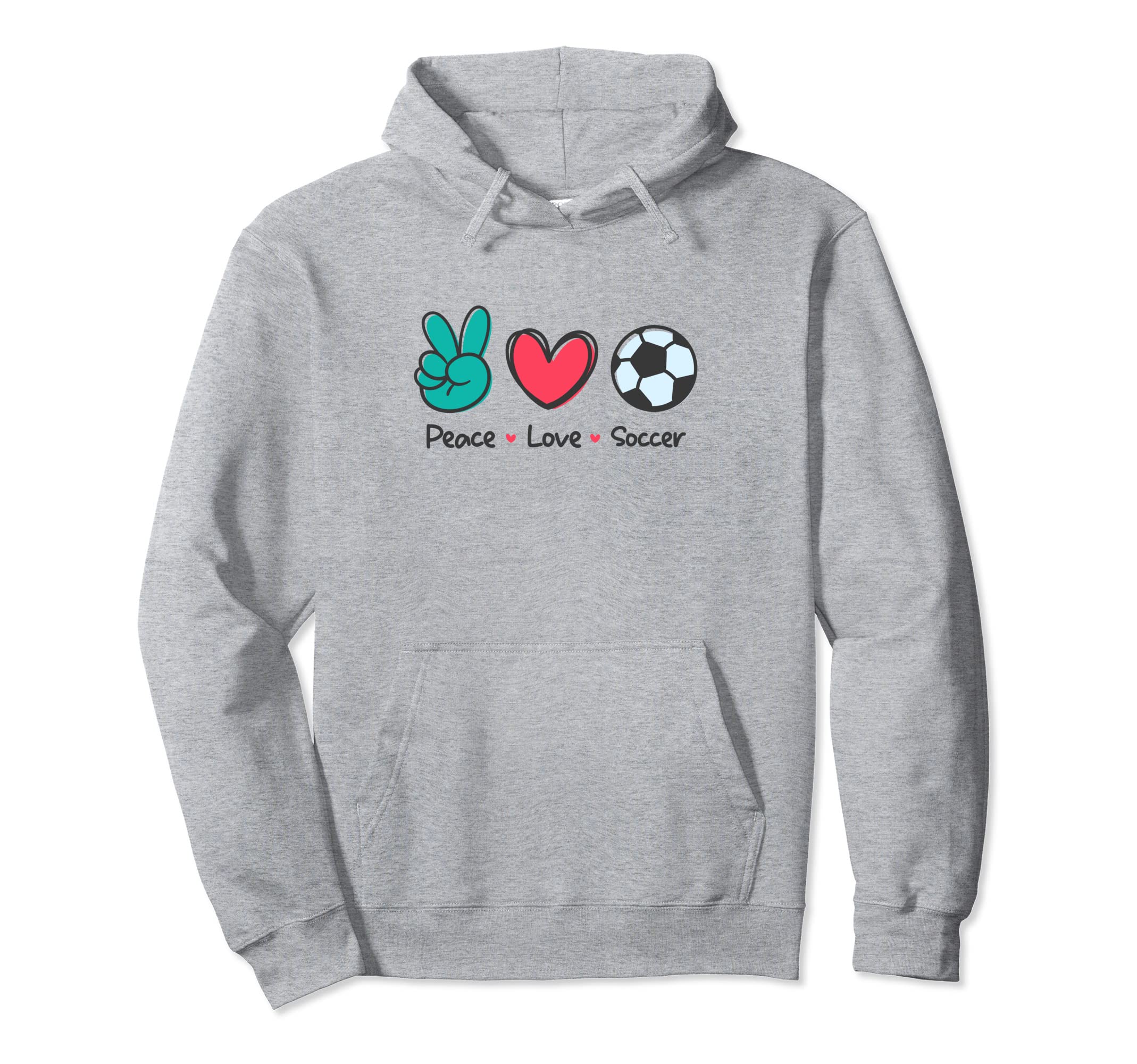 Funny Peace Love Soccer Field Play Hoodie - Fun Novelty Design Men Women