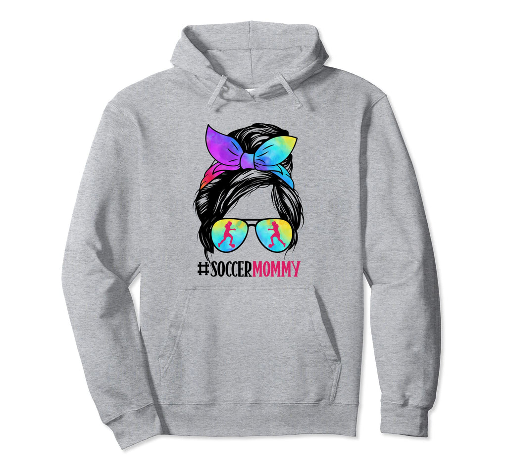 Soccer Mommy Messy Bun Hair Glasses Mom Hoodie - Unique Graphic for Adults