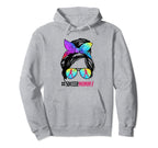 Soccer Mommy Messy Bun Hair Glasses Mom Hoodie - Unique Graphic for Adults