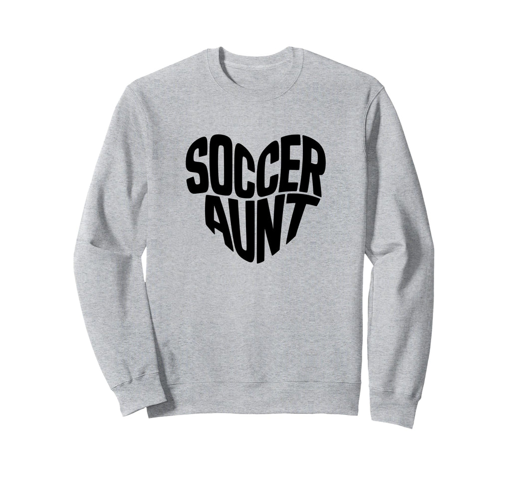 Soccer Aunt Proud Soccer Auntie Heart Sweatshirt - Graphic Print Unisex