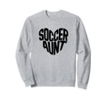 Soccer Aunt Proud Soccer Auntie Heart Sweatshirt - Graphic Print Unisex