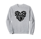 Soccer Aunt Proud Soccer Auntie Heart Sweatshirt - Graphic Print Unisex