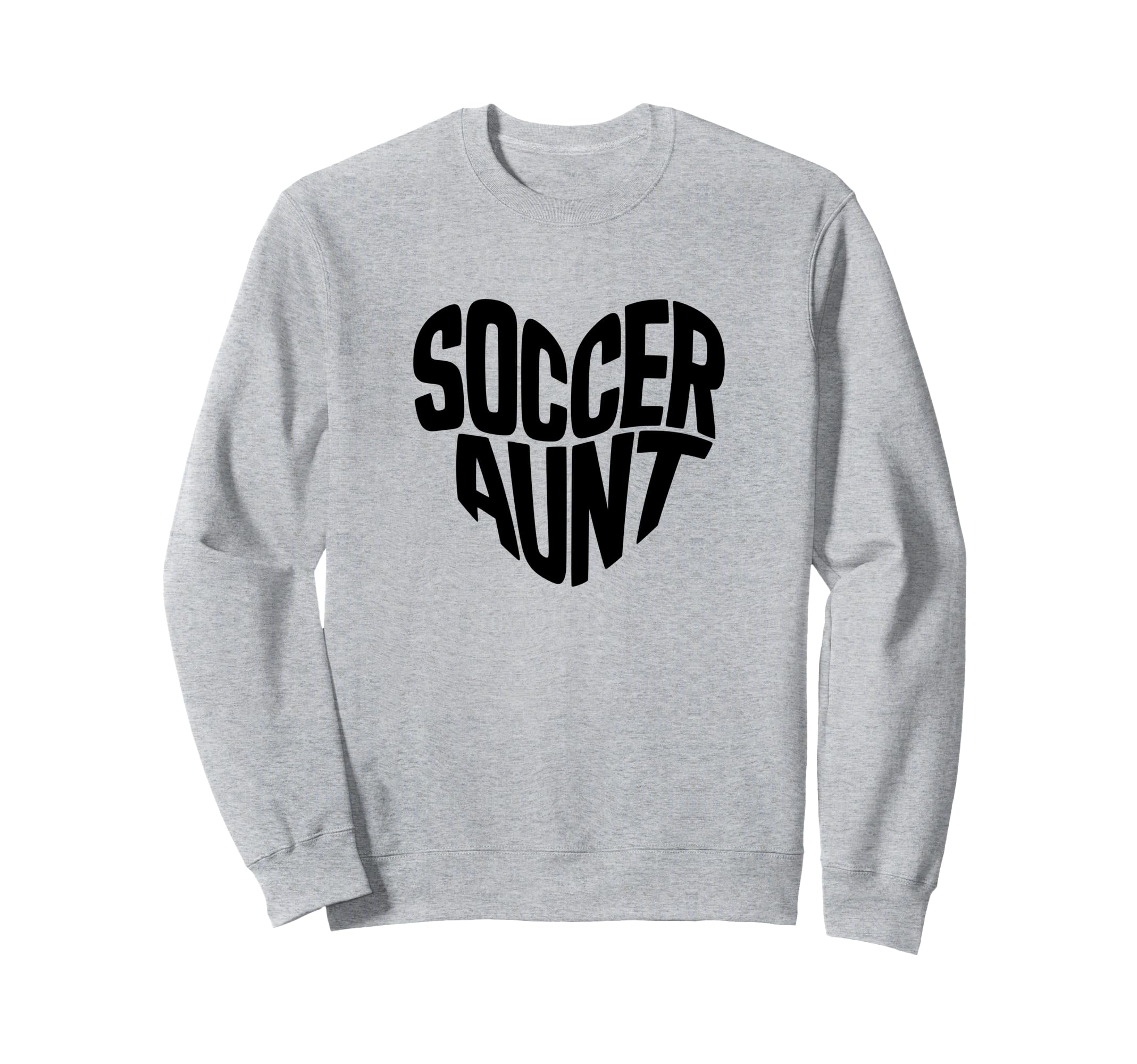Soccer Aunt Proud Soccer Auntie Heart Sweatshirt - Graphic Print Unisex