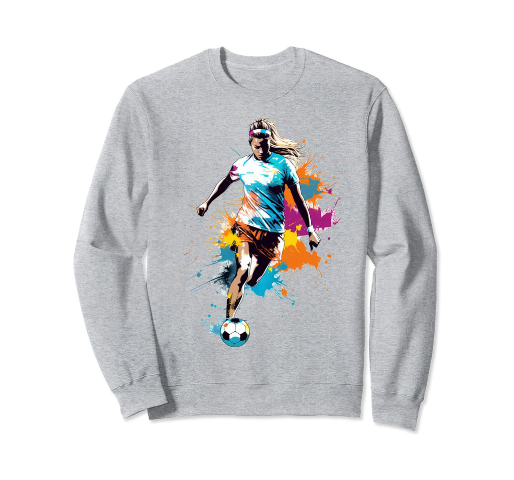 Colorful Soccer Player Womens Soccer Sweatshirt - Novelty Apparel Unisex