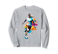Colorful Soccer Player Womens Soccer Sweatshirt - Novelty Apparel Unisex