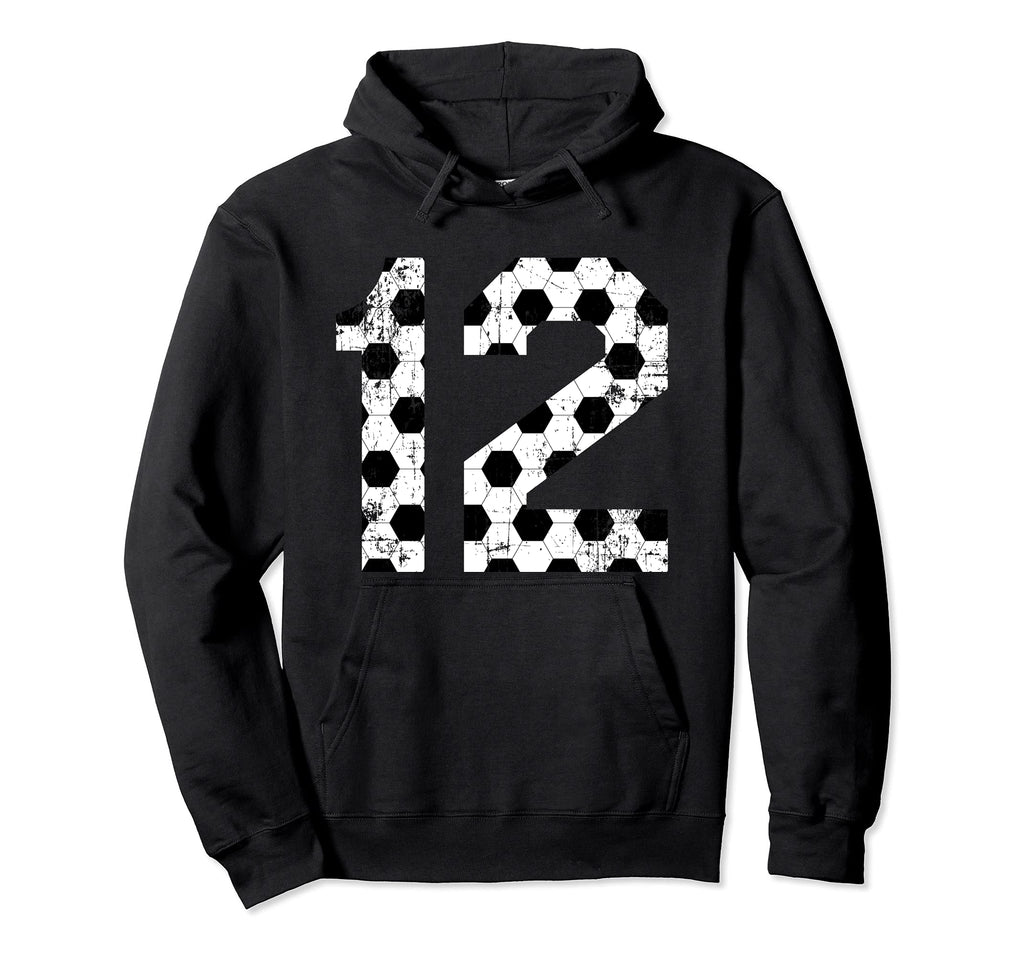 Soccer 12 Jersey Number Hoodie - Aesthetic Graphic Unisex