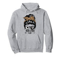 Mom Life Messy Bun Hair Funny Soccer Hoodie - Streetwear Style for Adults
