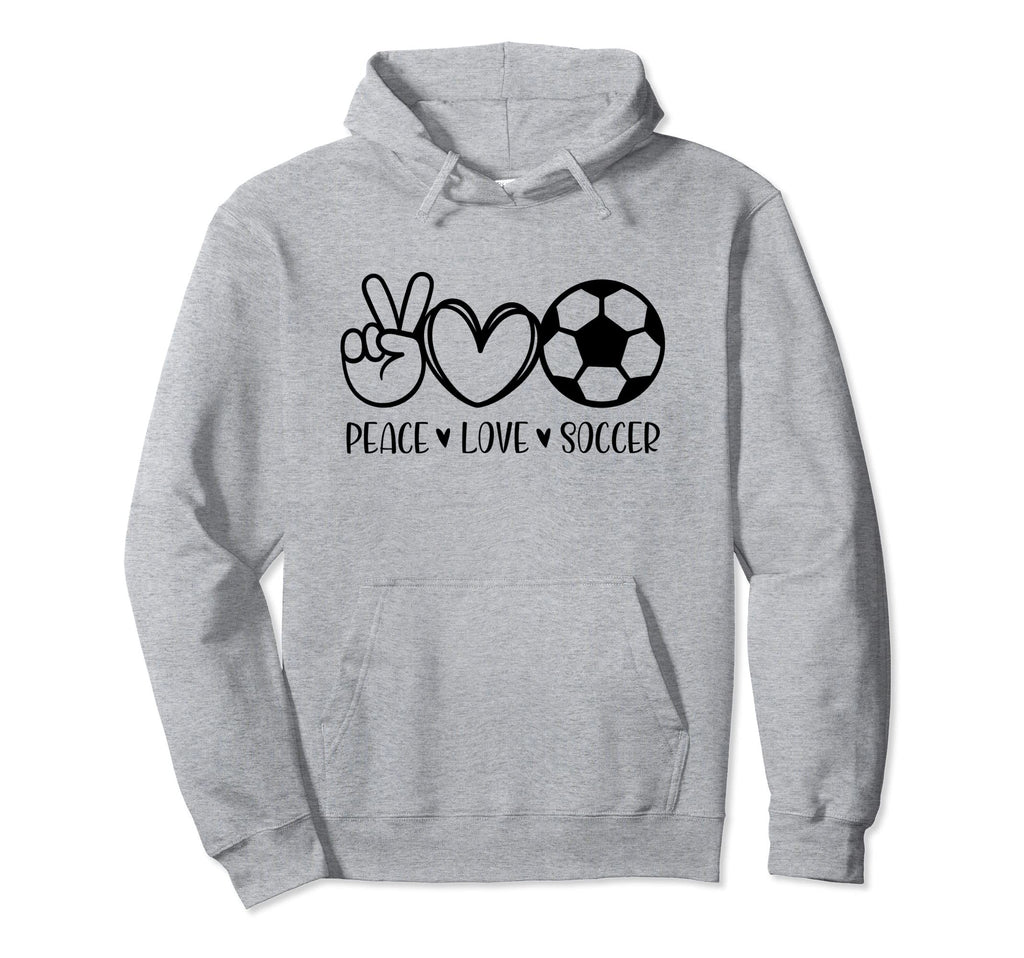 Peace Love Soccer Game Day Sports Mom Hoodie - Novelty Apparel Men Women